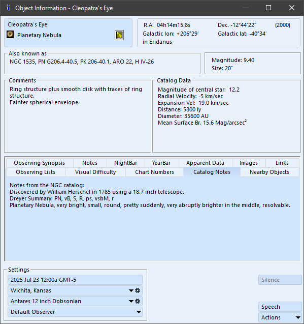 Object Information Display